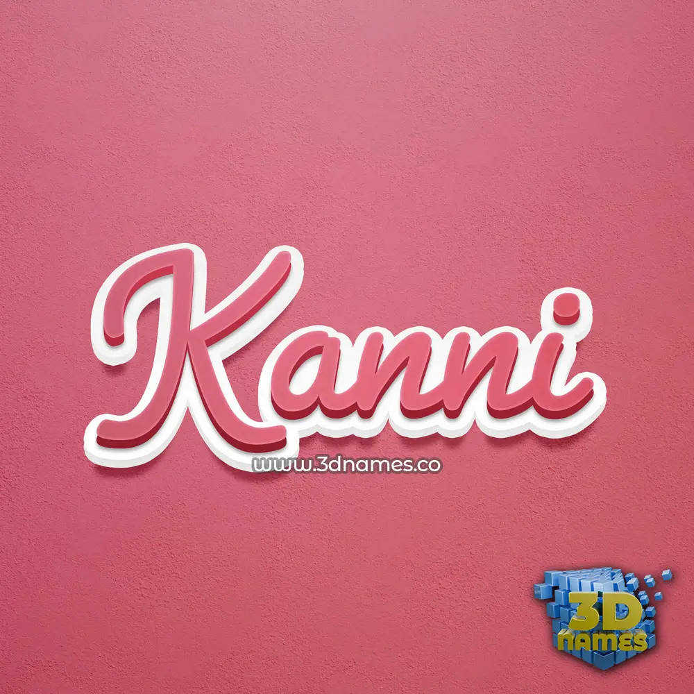 kanni in Red Scribble style - 3D name wallpaper