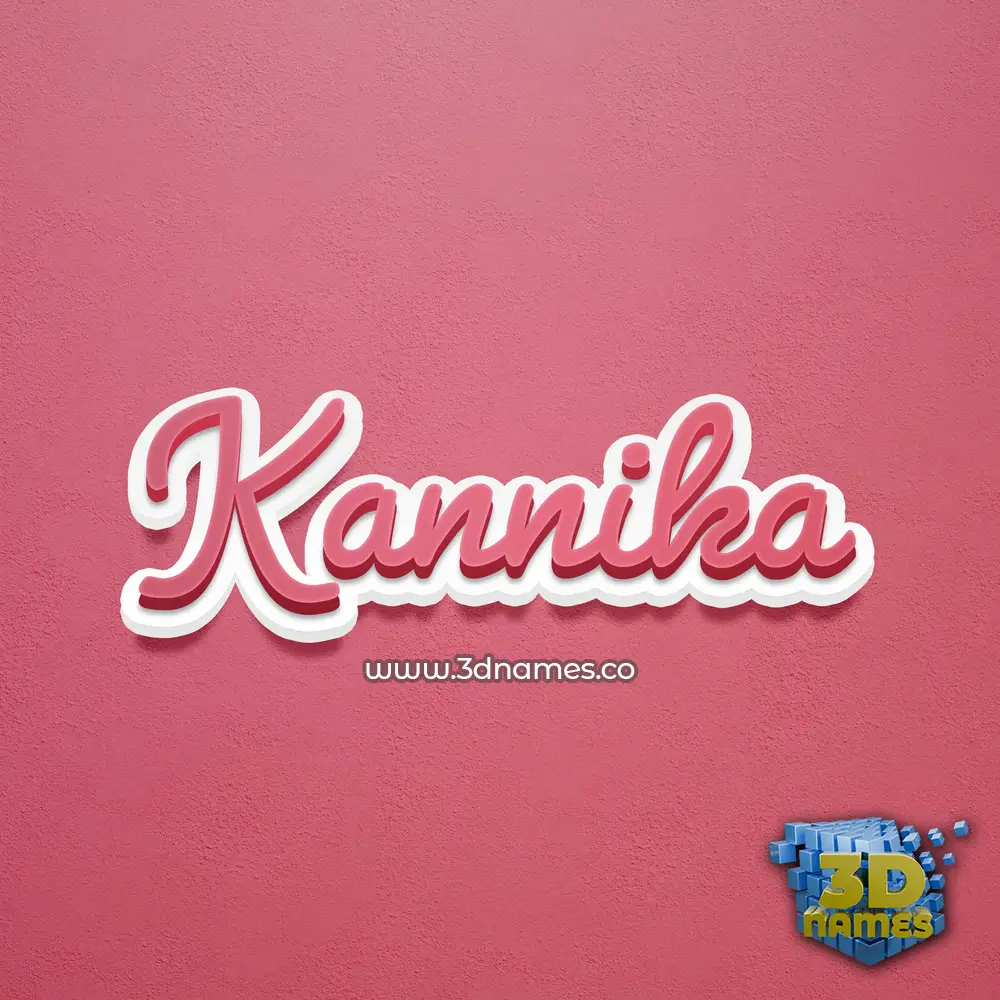 kannika in Red Scribble style - 3D name wallpaper