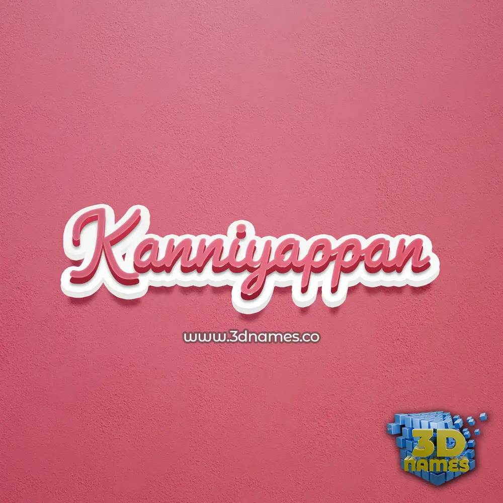 kanniyappan in Red Scribble style - 3D name wallpaper