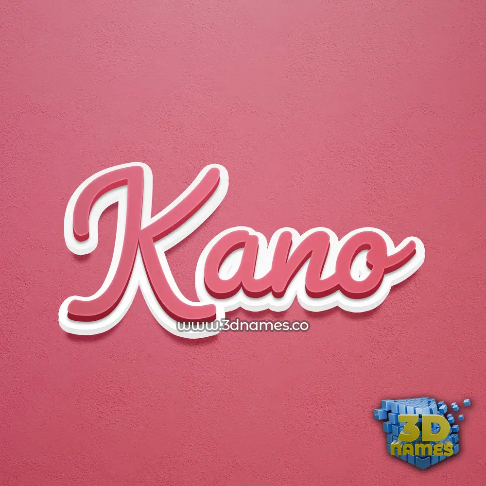 kano in Red Scribble style - 3D name wallpaper