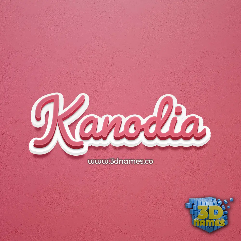 kanodia in Red Scribble style - 3D name wallpaper