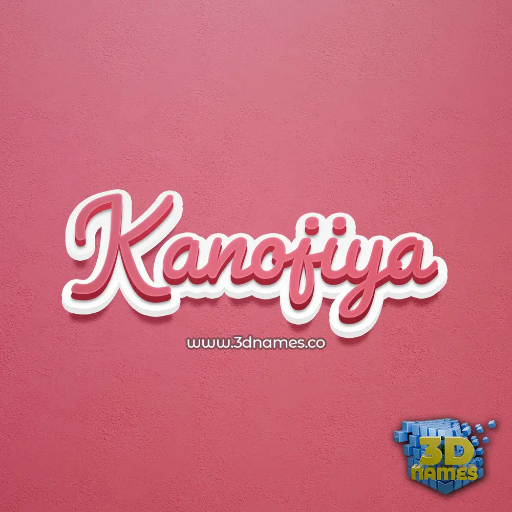 kanojiya in Red Scribble style - 3D name wallpaper