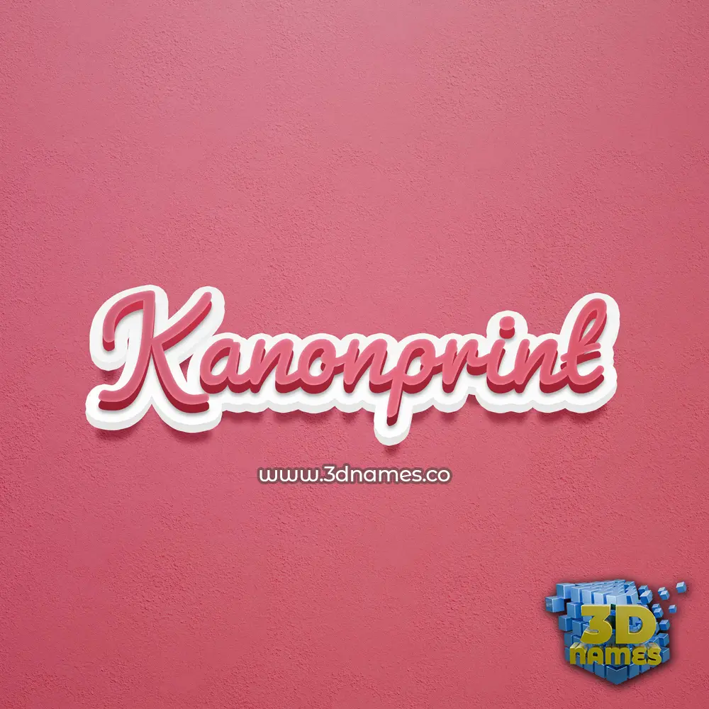 kanonprint in Red Scribble style - 3D name wallpaper
