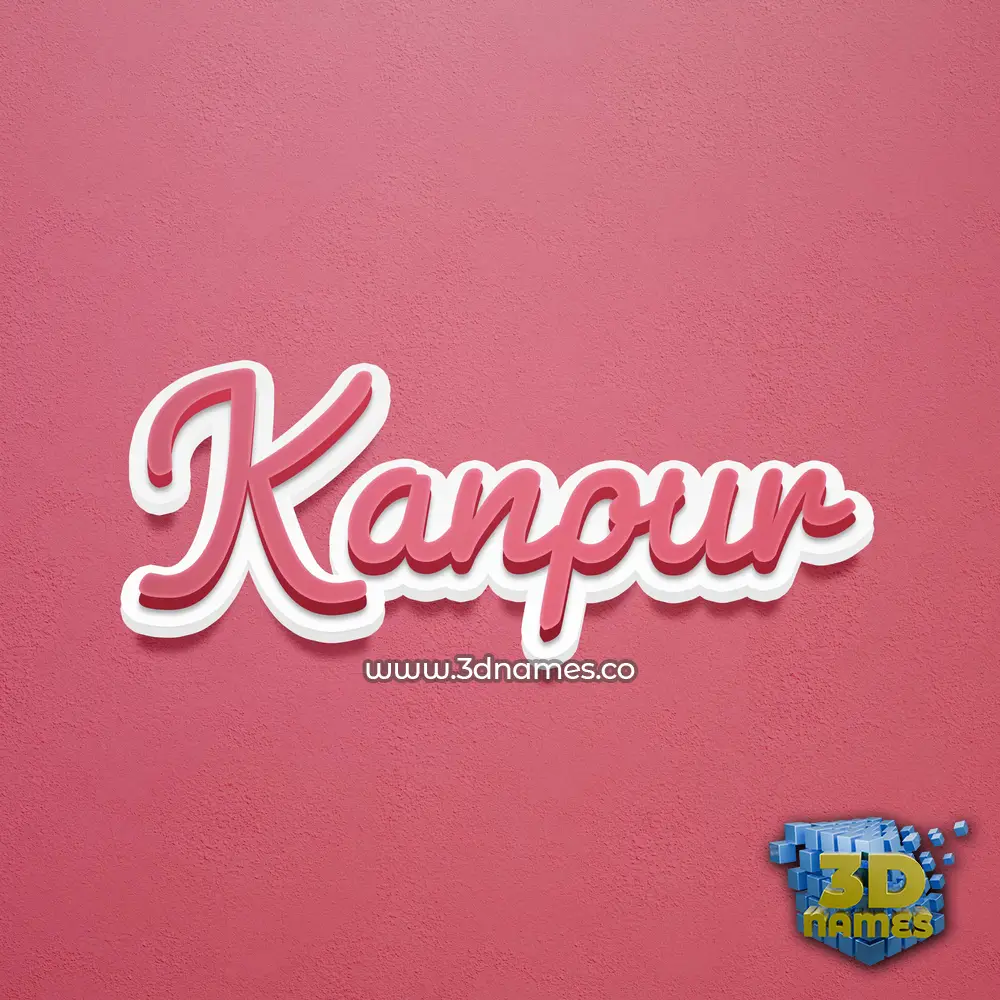 kanpur in Red Scribble style - 3D name wallpaper