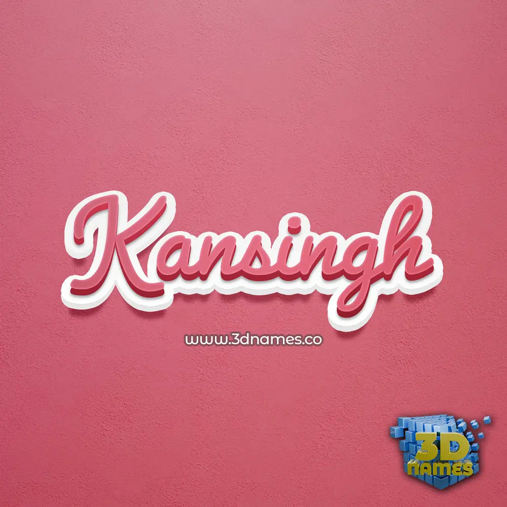 kansingh in Red Scribble style - 3D name wallpaper