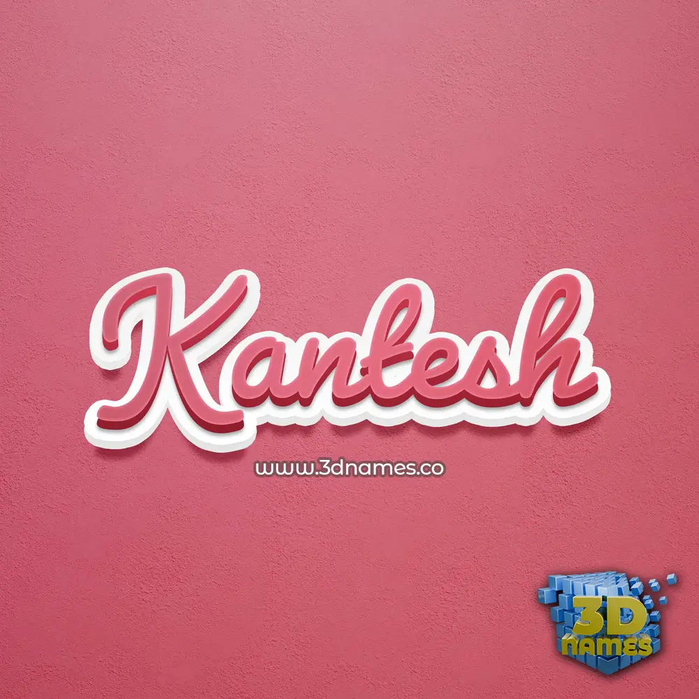 kantesh in Red Scribble style - 3D name wallpaper