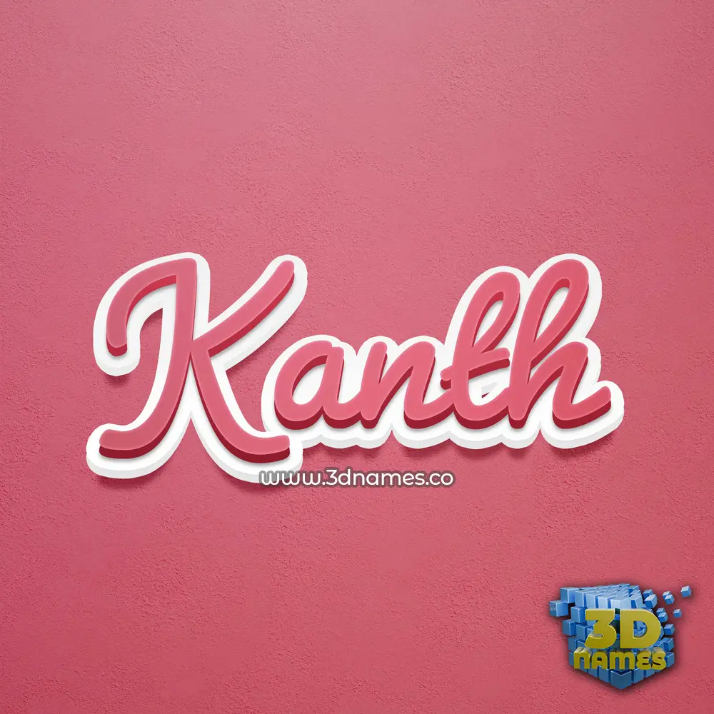 kanth in Red Scribble style - 3D name wallpaper