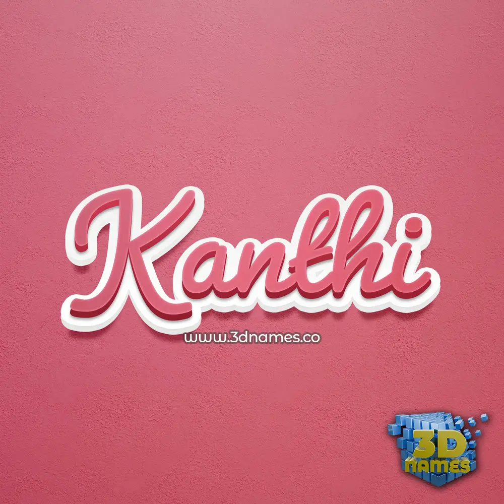 kanthi in Red Scribble style - 3D name wallpaper