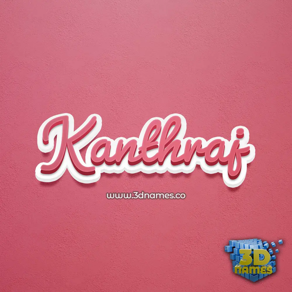 kanthraj in Red Scribble style - 3D name wallpaper
