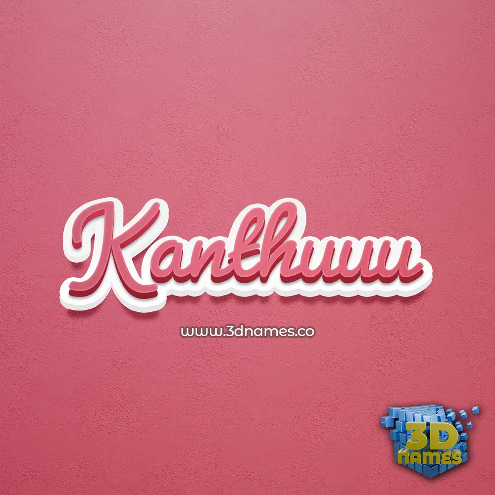 kanthuuu in Red Scribble style - 3D name wallpaper