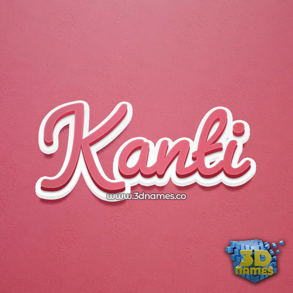kanti in Red Scribble style - 3D name wallpaper