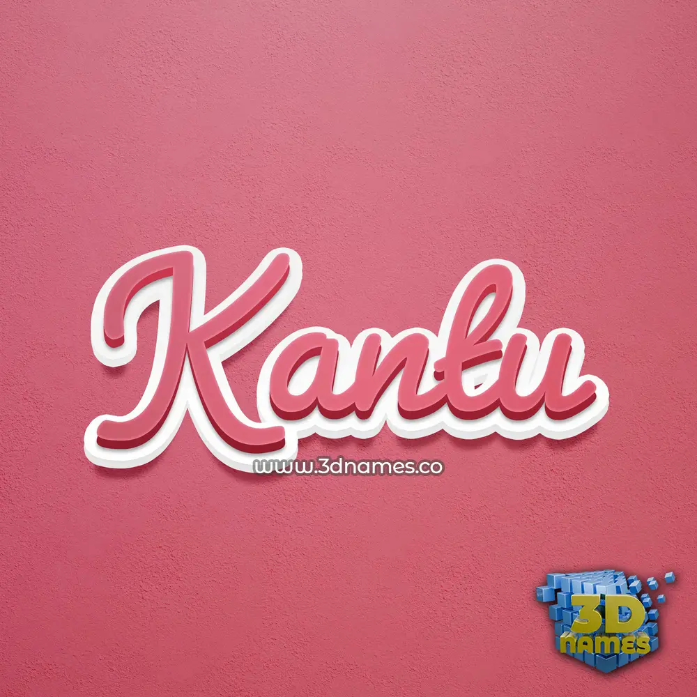 kantu in Red Scribble style - 3D name wallpaper