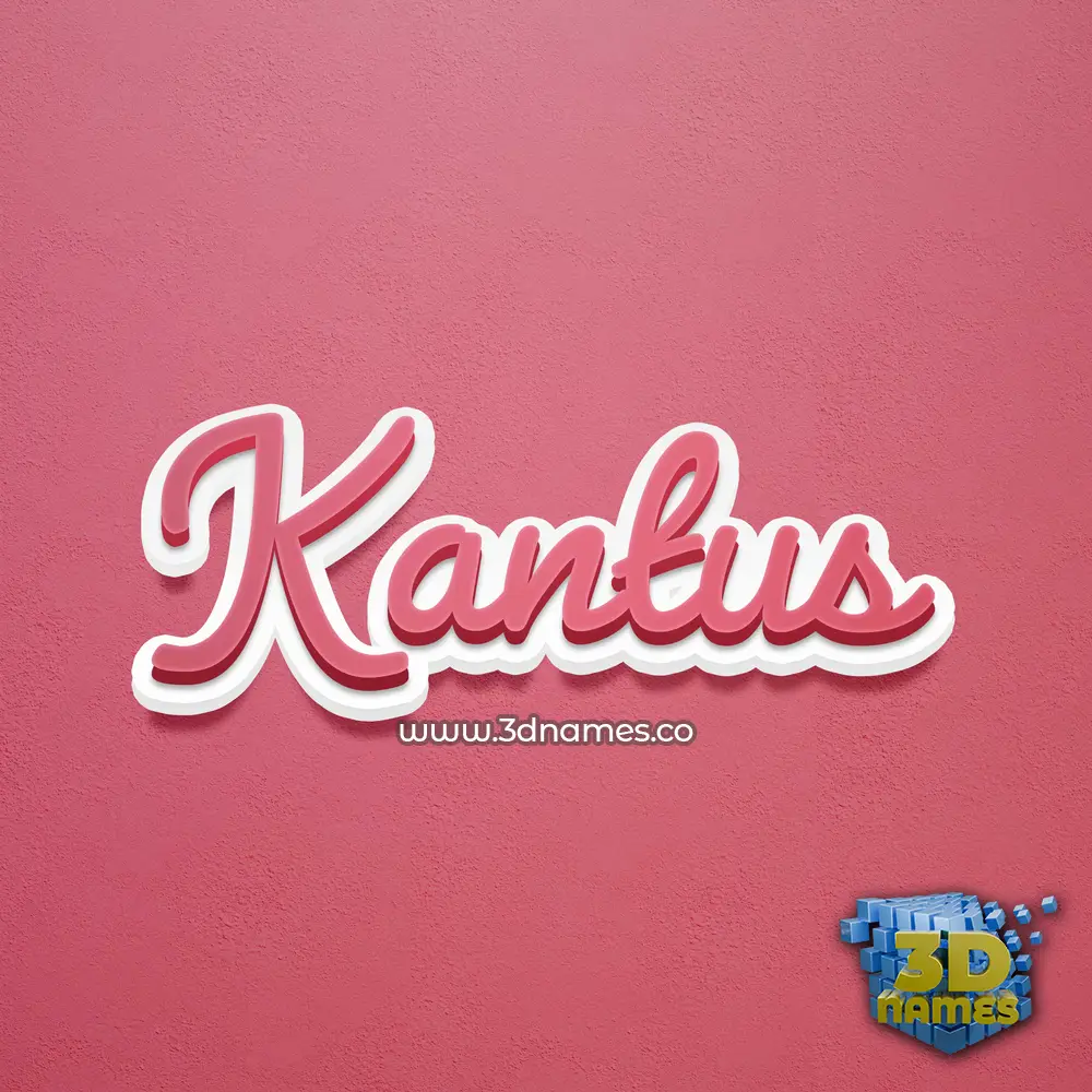 kantus in Red Scribble style - 3D name wallpaper