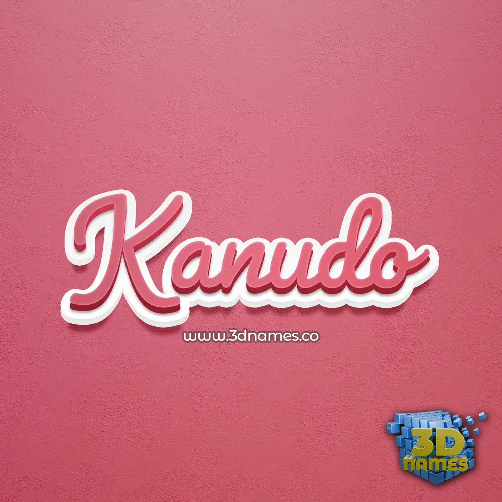 kanudo in Red Scribble style - 3D name wallpaper