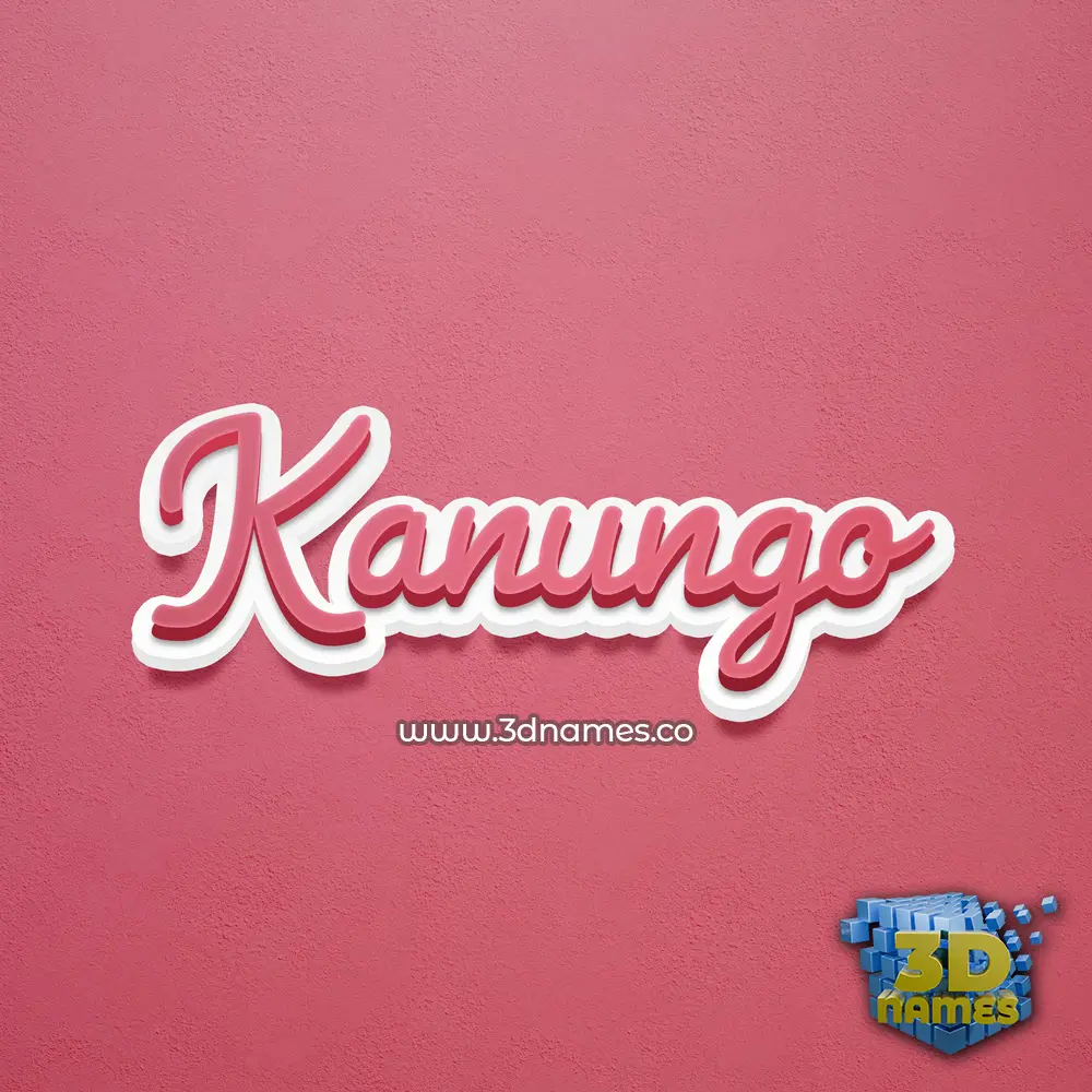 kanungo in Red Scribble style - 3D name wallpaper