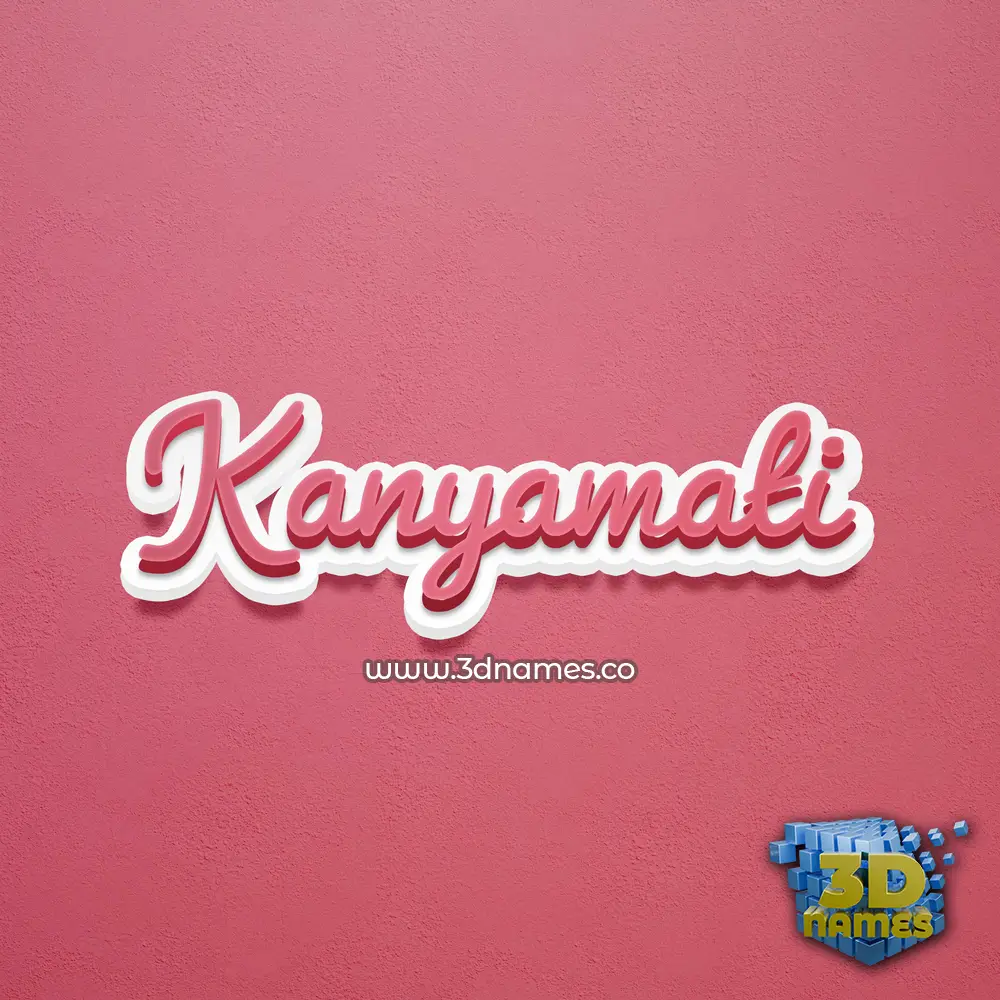 kanyamati in Red Scribble style - 3D name wallpaper