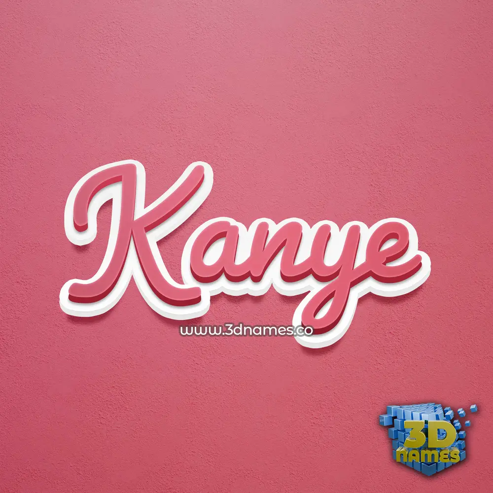 kanye in Red Scribble style - 3D name wallpaper