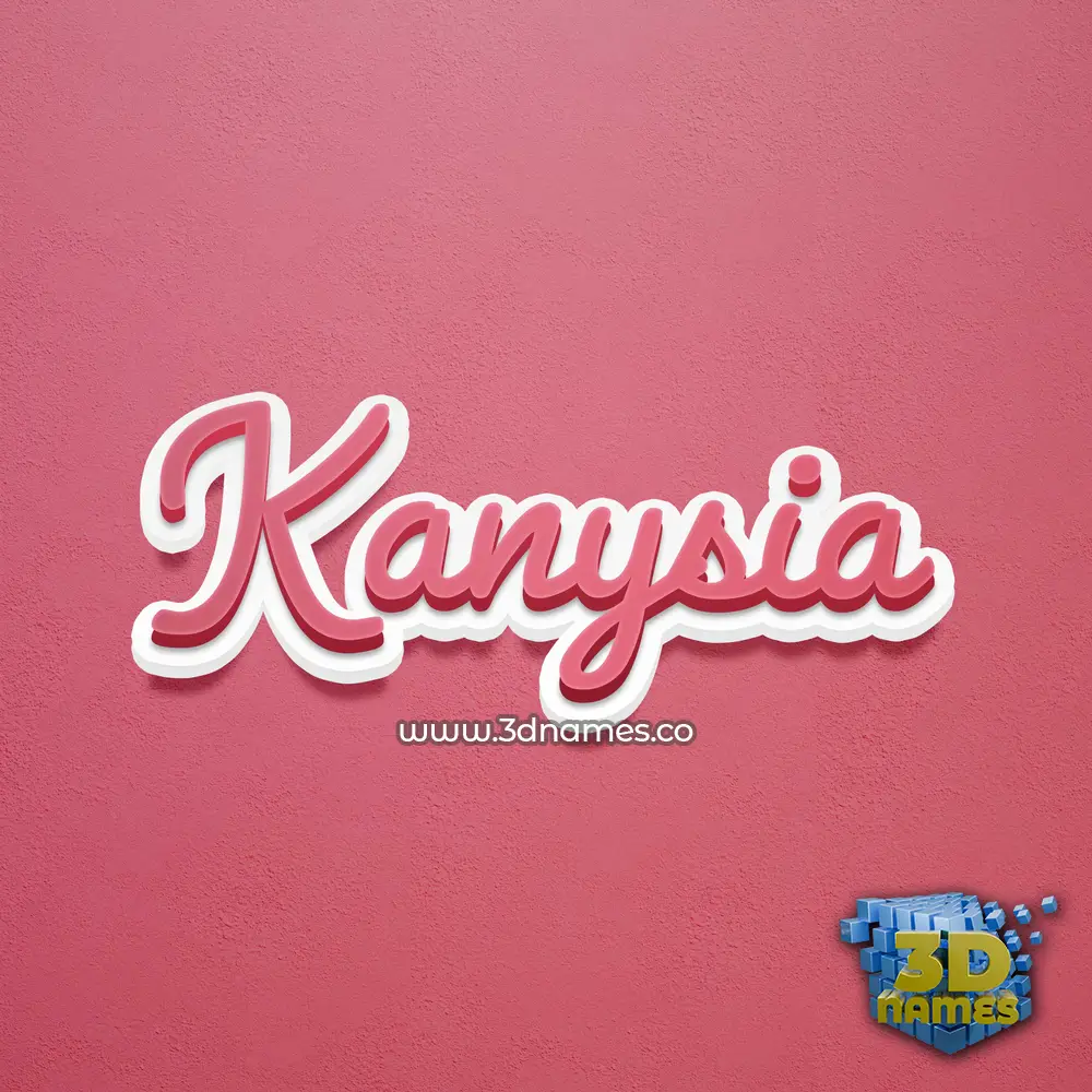 kanysia in Red Scribble style - 3D name wallpaper
