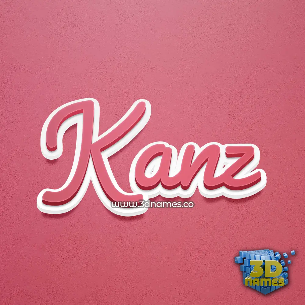 kanz in Red Scribble style - 3D name wallpaper