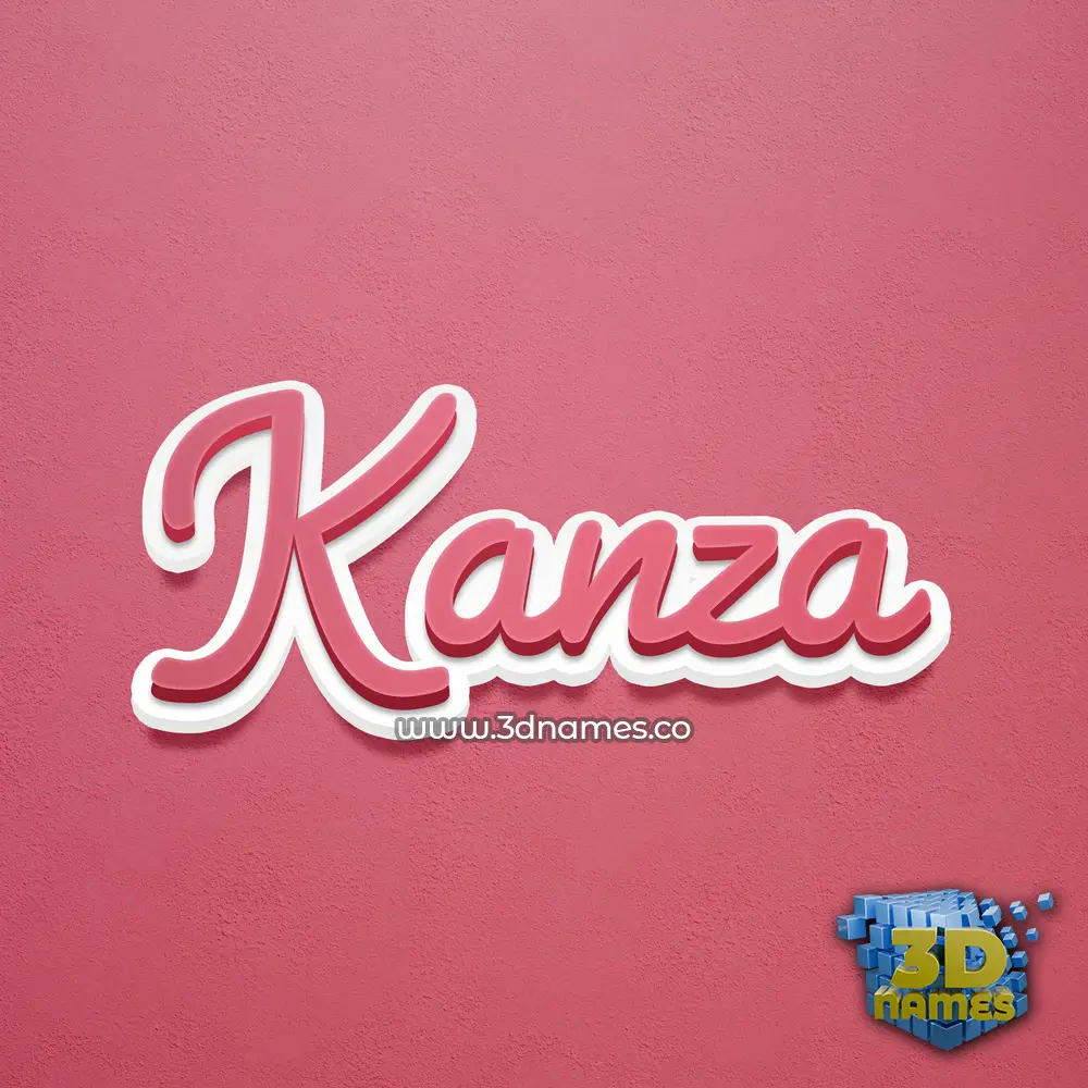kanza in Red Scribble style - 3D name wallpaper