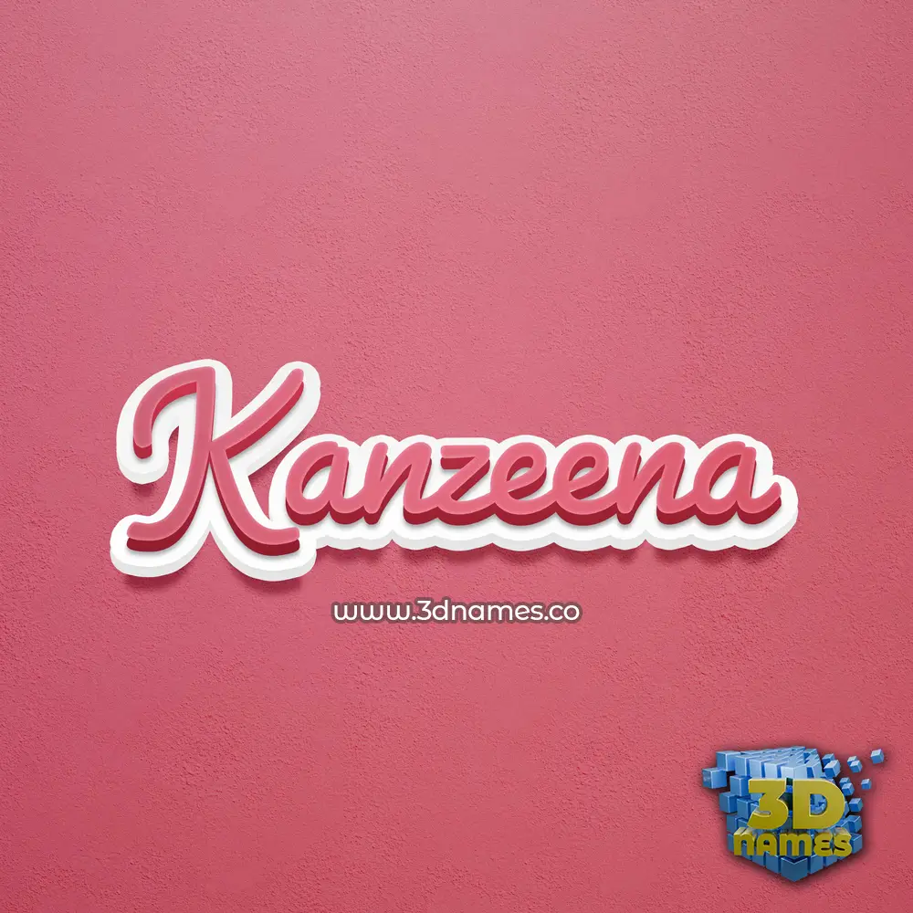 kanzeena in Red Scribble style - 3D name wallpaper