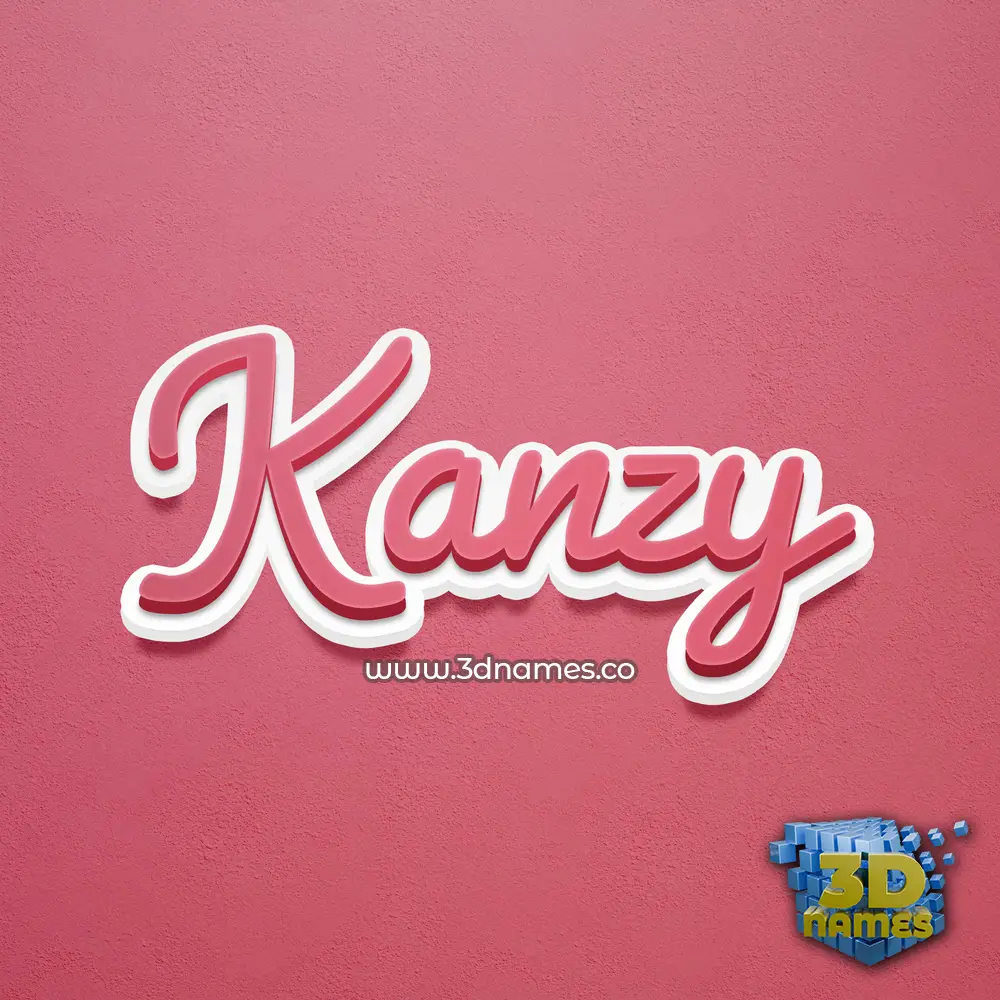 kanzy in Red Scribble style - 3D name wallpaper