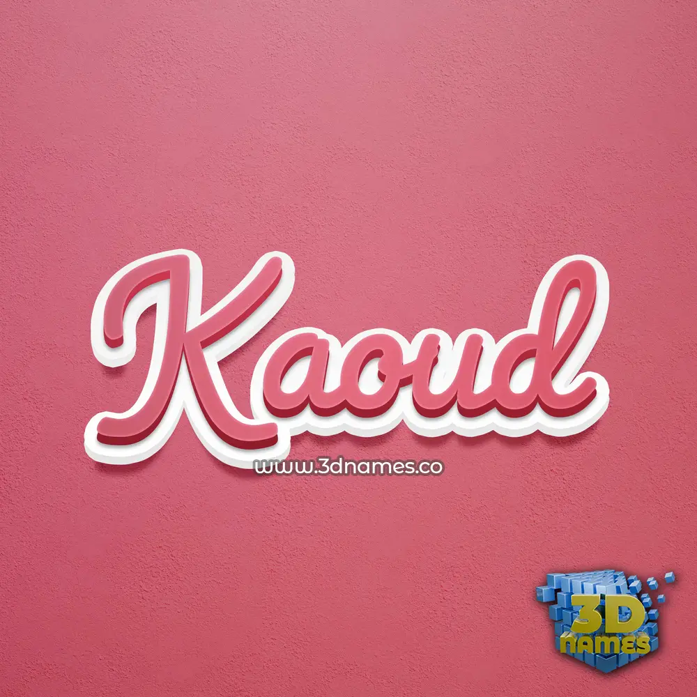 kaoud in Red Scribble style - 3D name wallpaper