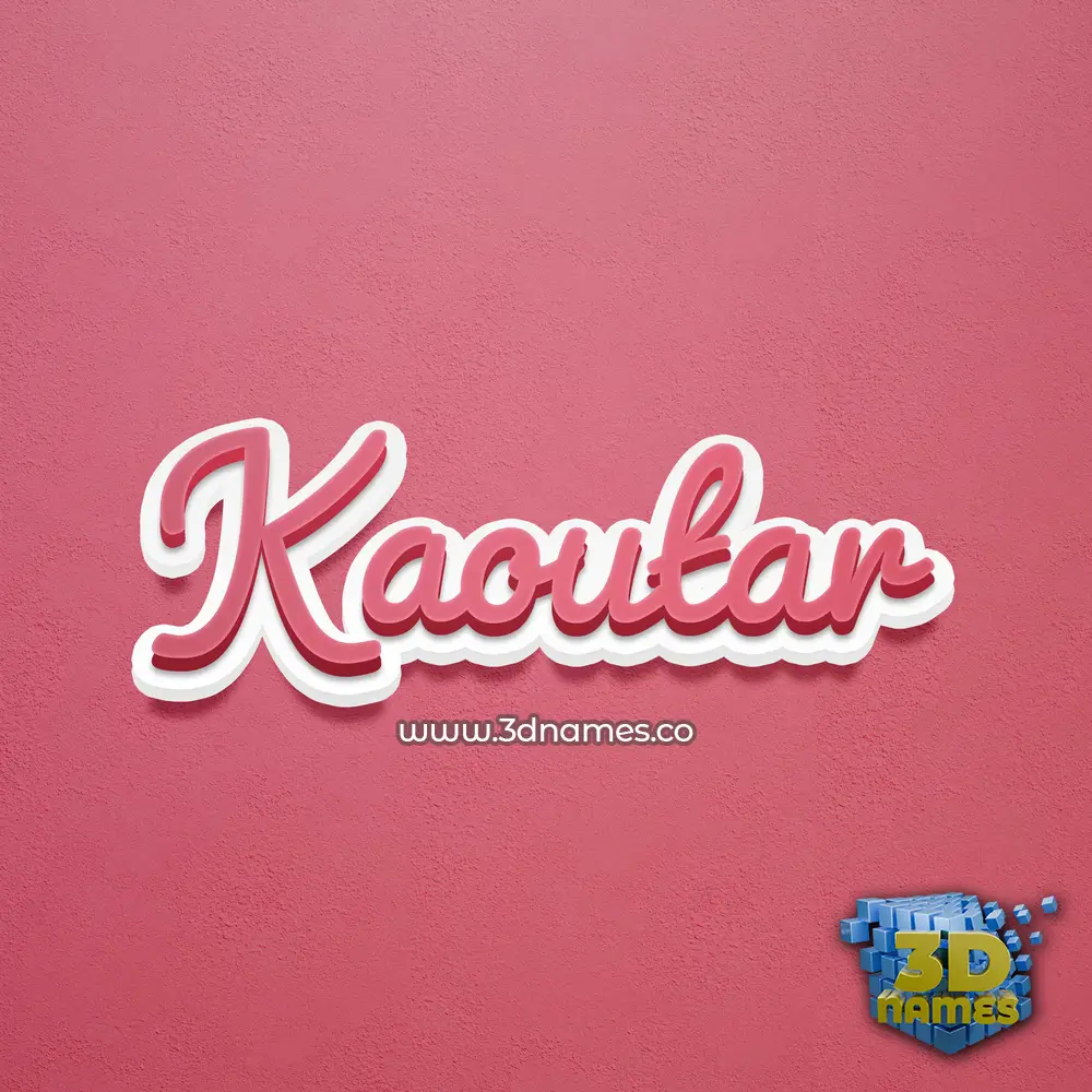 kaoutar in Red Scribble style - 3D name wallpaper