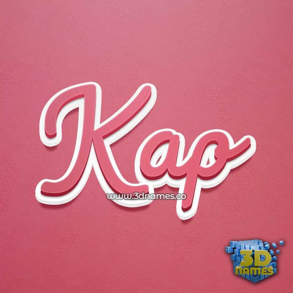 kap in Red Scribble style - 3D name wallpaper