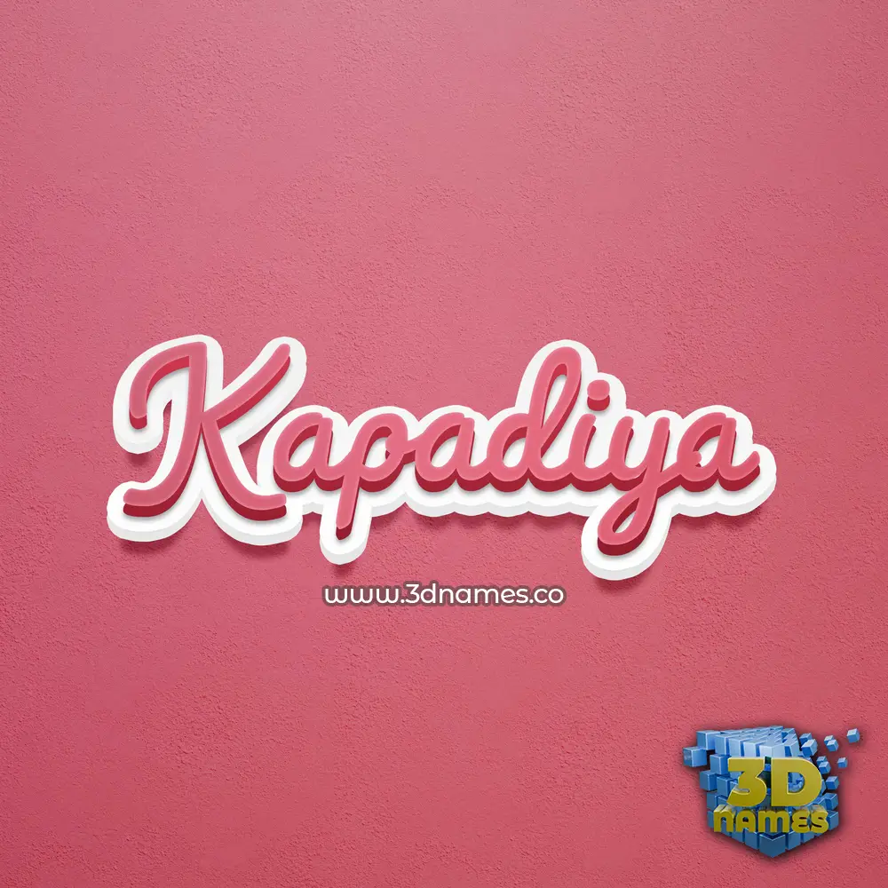 kapadiya in Red Scribble style - 3D name wallpaper