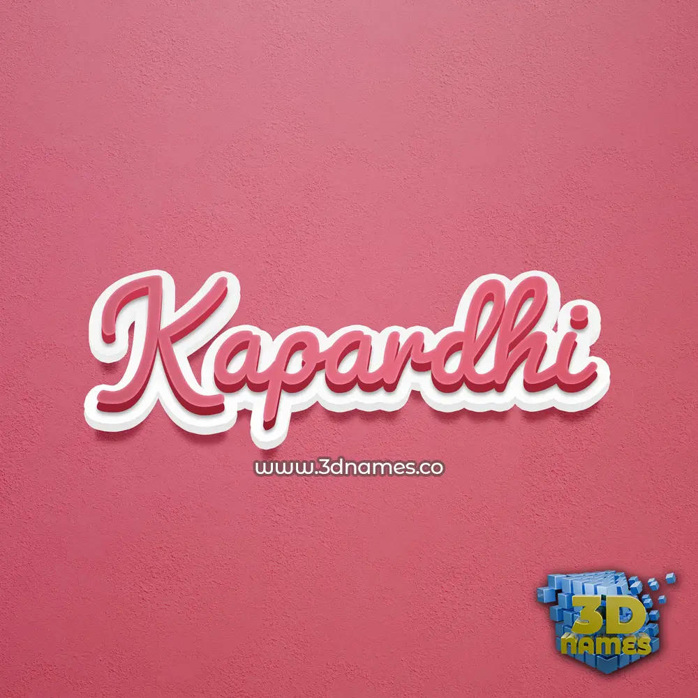 kapardhi in Red Scribble style - 3D name wallpaper