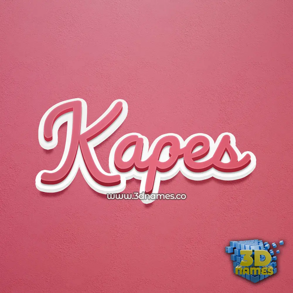 kapes in Red Scribble style - 3D name wallpaper