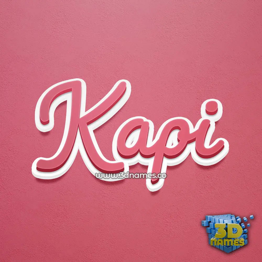 kapi in Red Scribble style - 3D name wallpaper