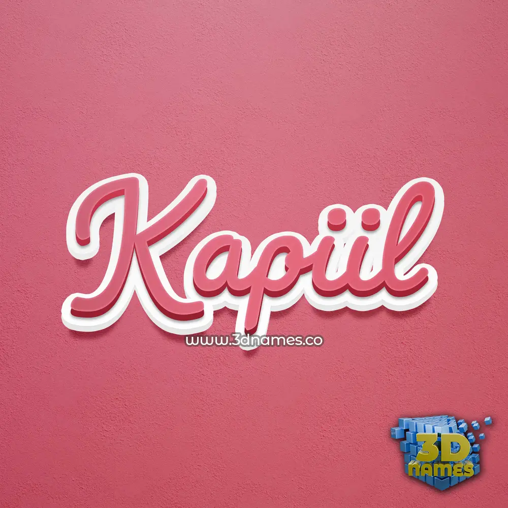 kapiil in Red Scribble style - 3D name wallpaper