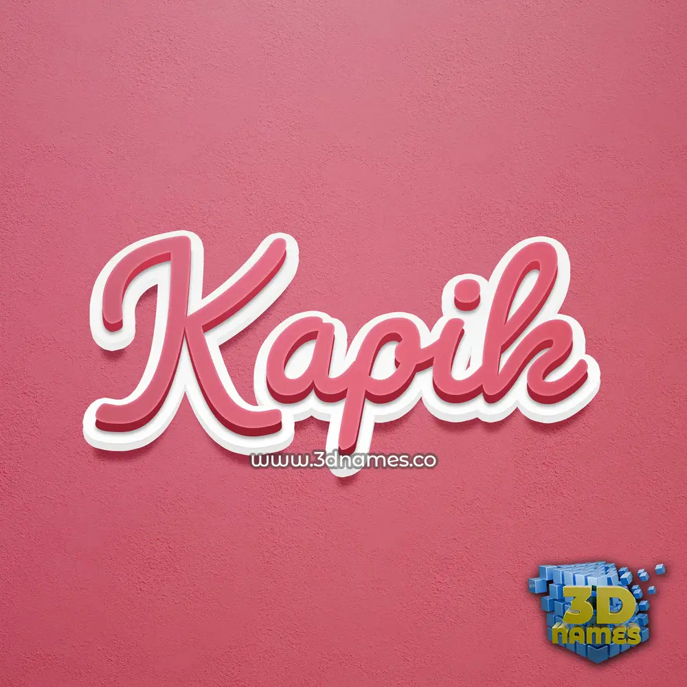kapik in Red Scribble style - 3D name wallpaper