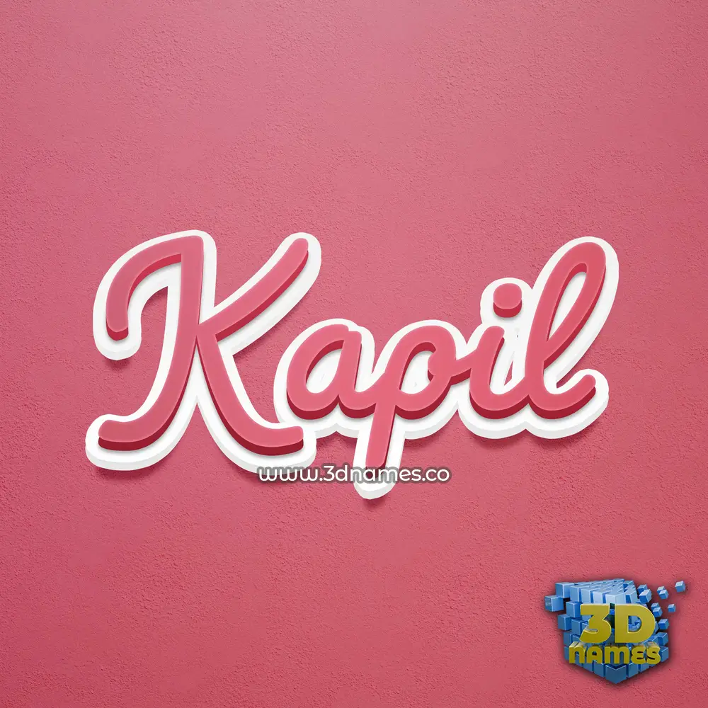 kapil in Red Scribble style - 3D name wallpaper