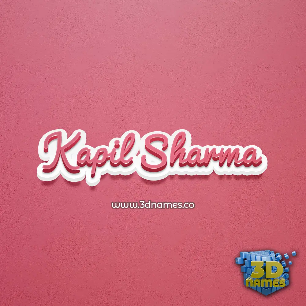 kapil sharma in Red Scribble style - 3D name wallpaper