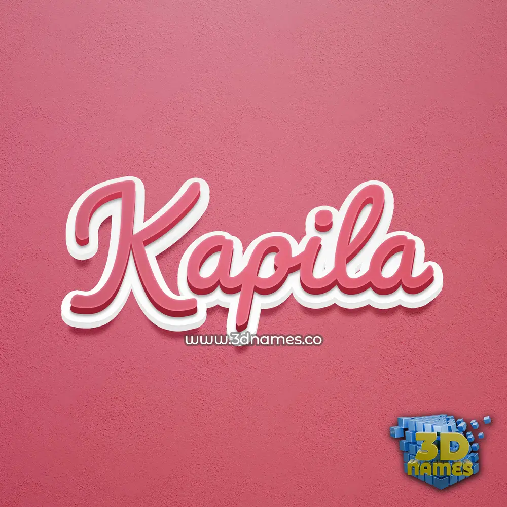 kapila in Red Scribble style - 3D name wallpaper