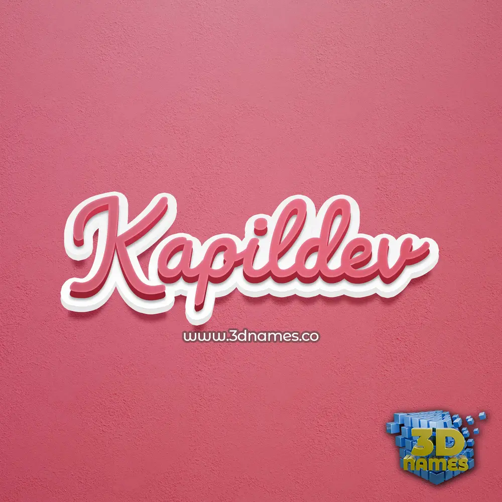 kapildev in Red Scribble style - 3D name wallpaper