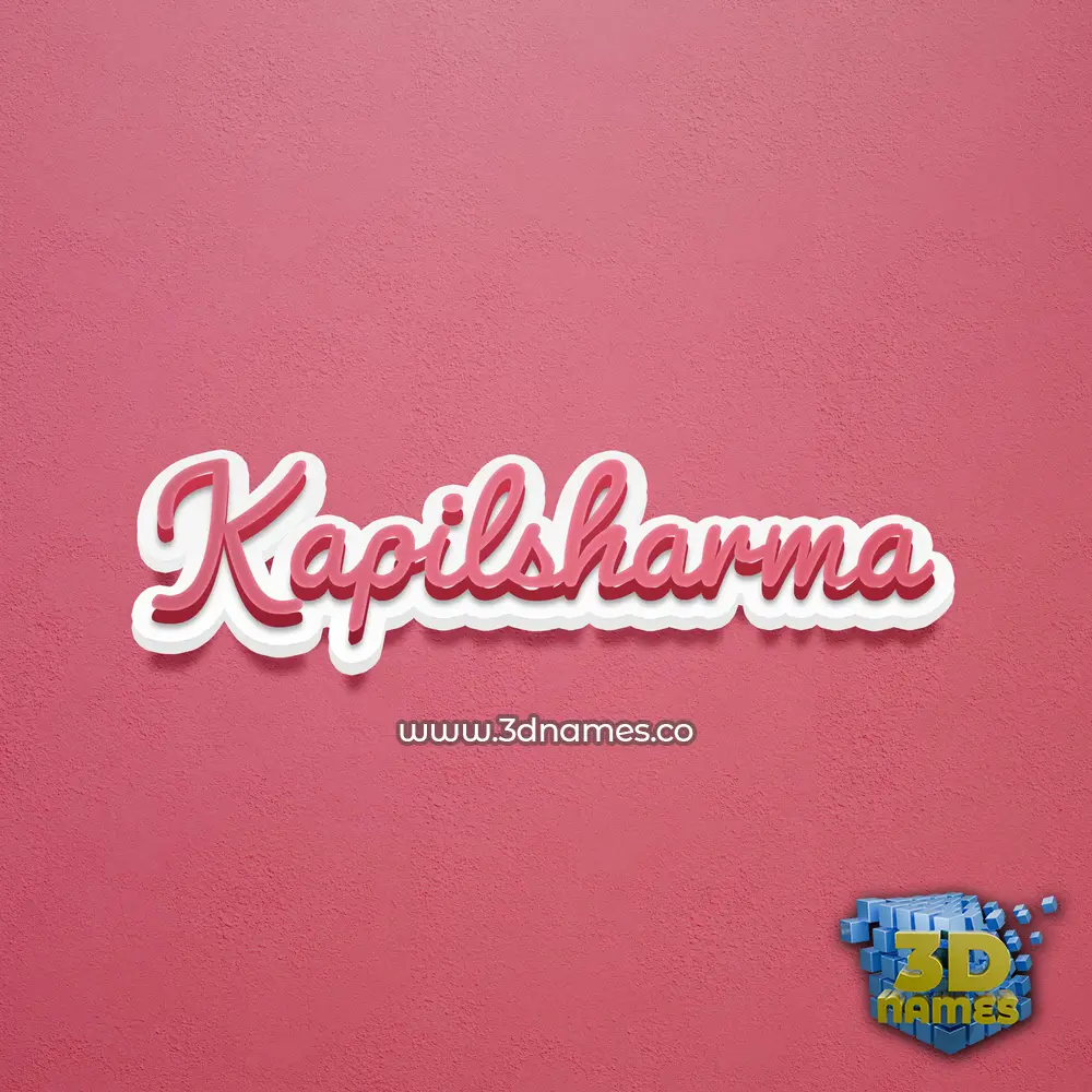 kapilsharma in Red Scribble style - 3D name wallpaper