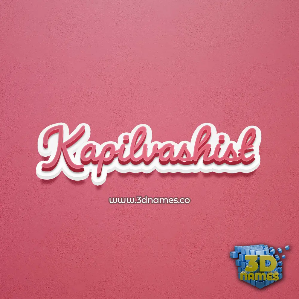 kapilvashist in Red Scribble style - 3D name wallpaper