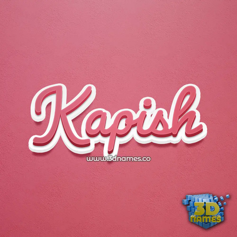 kapish in Red Scribble style - 3D name wallpaper
