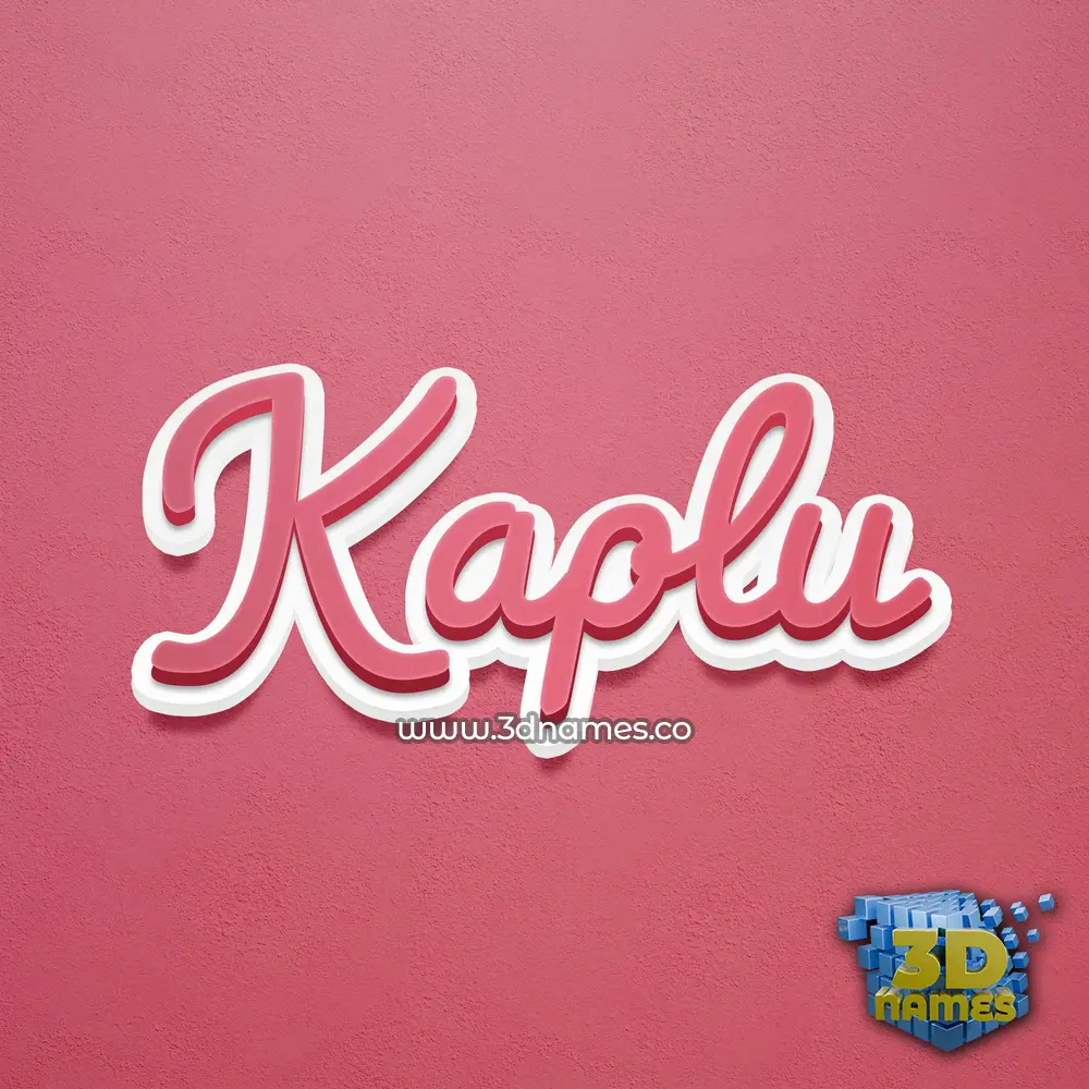 kaplu in Red Scribble style - 3D name wallpaper