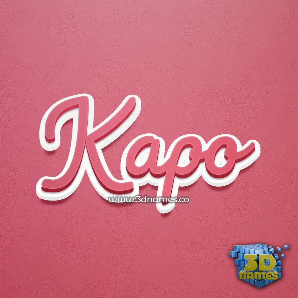 kapo in Red Scribble style - 3D name wallpaper