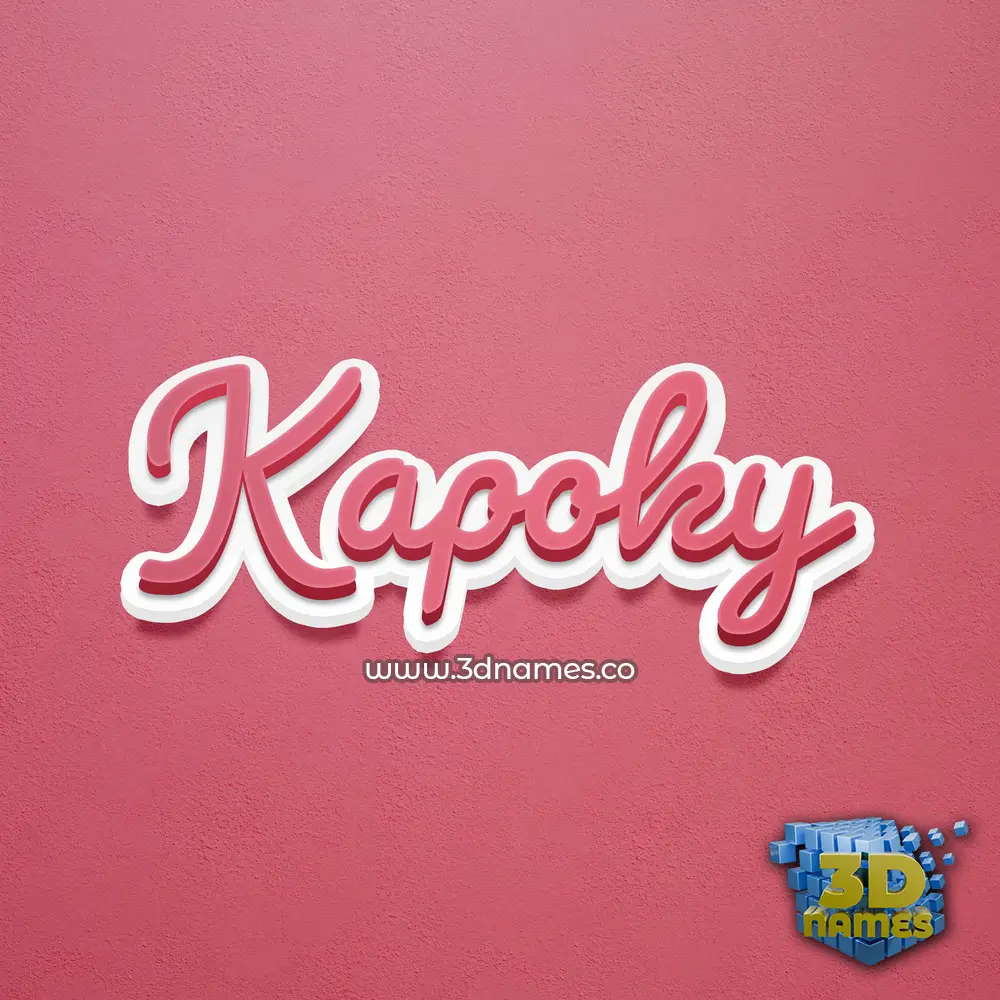 kapoky in Red Scribble style - 3D name wallpaper