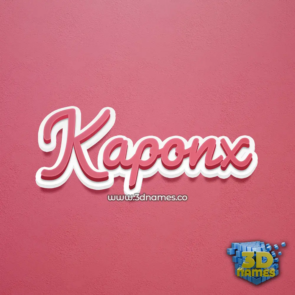 kaponx in Red Scribble style - 3D name wallpaper