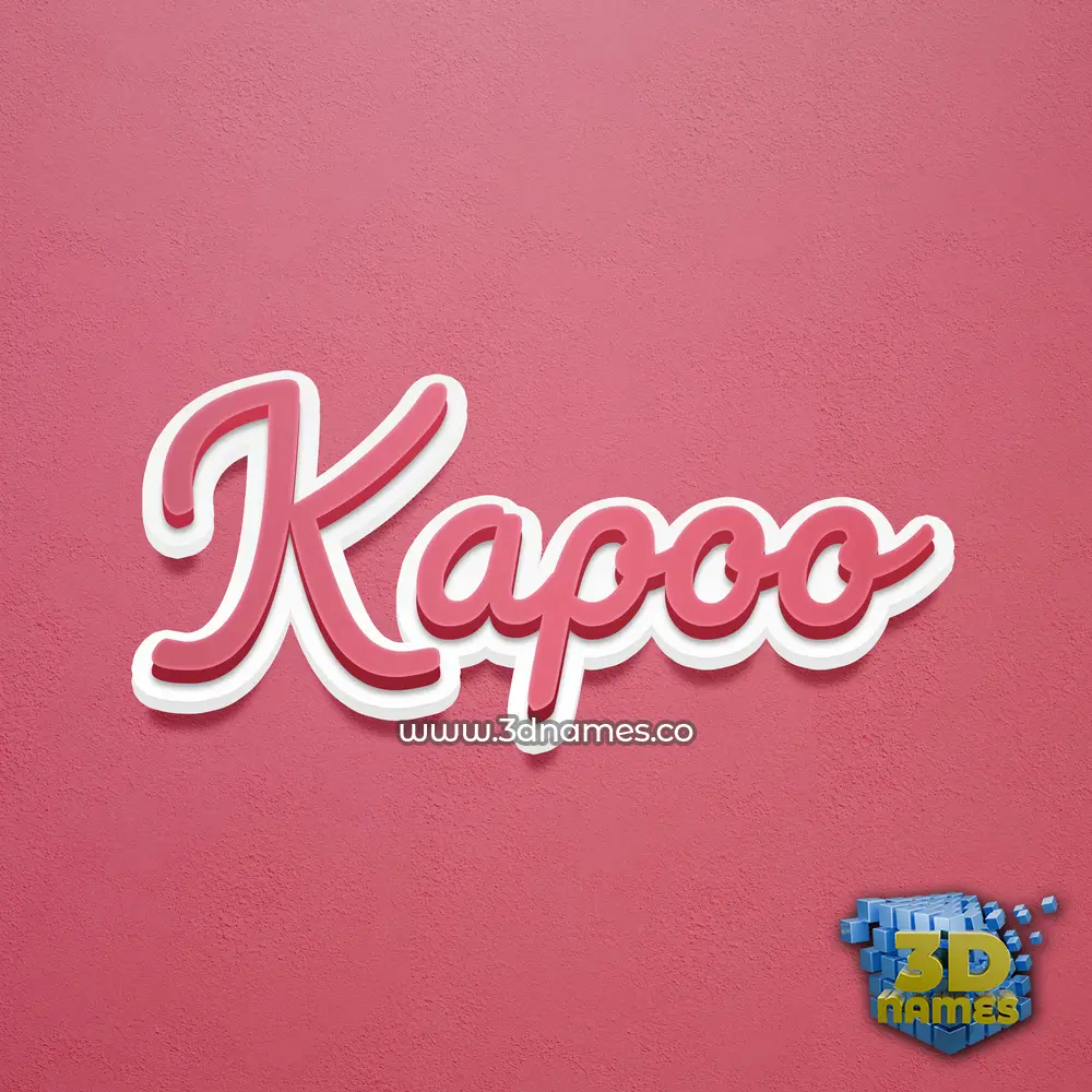 kapoo in Red Scribble style - 3D name wallpaper