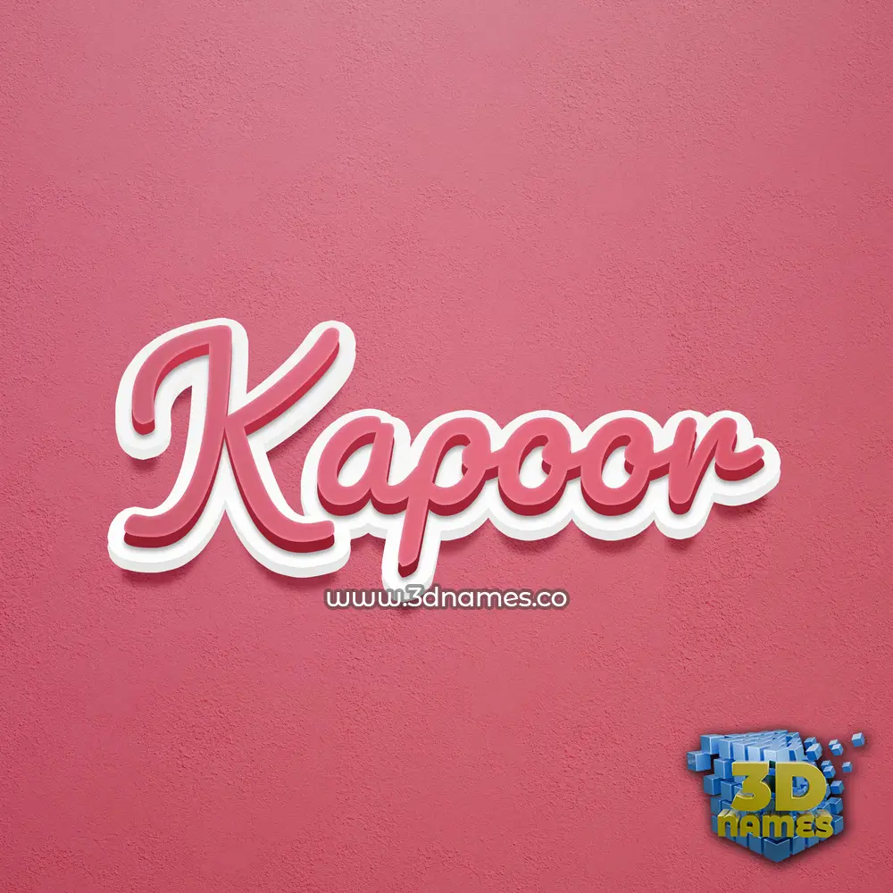 kapoor in Red Scribble style - 3D name wallpaper
