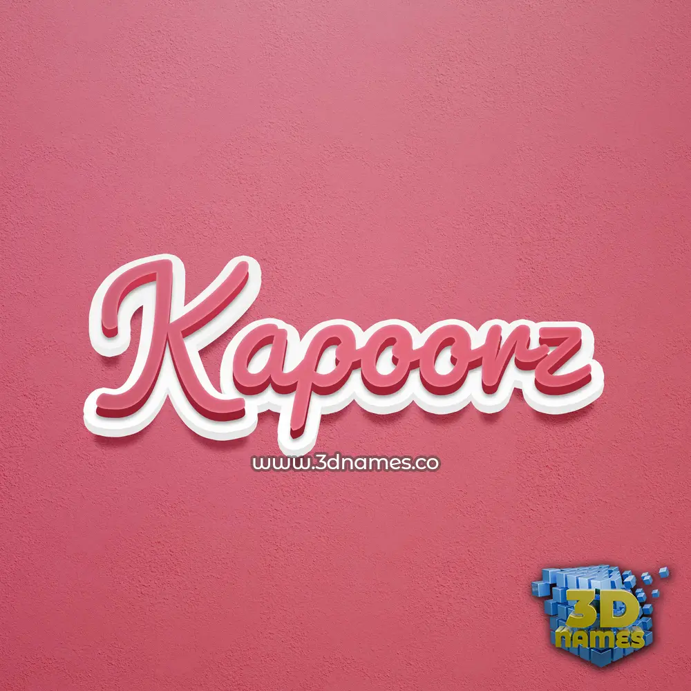 kapoorz in Red Scribble style - 3D name wallpaper