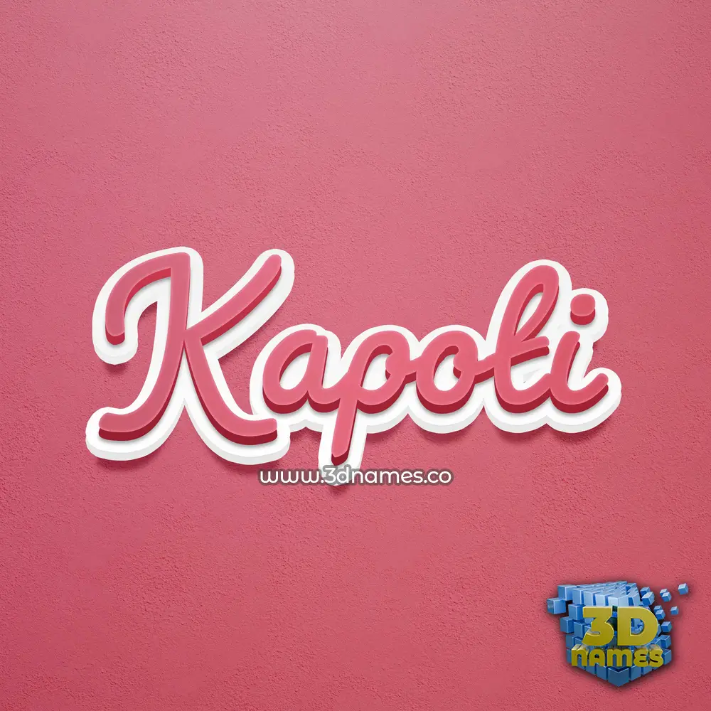 kapoti in Red Scribble style - 3D name wallpaper